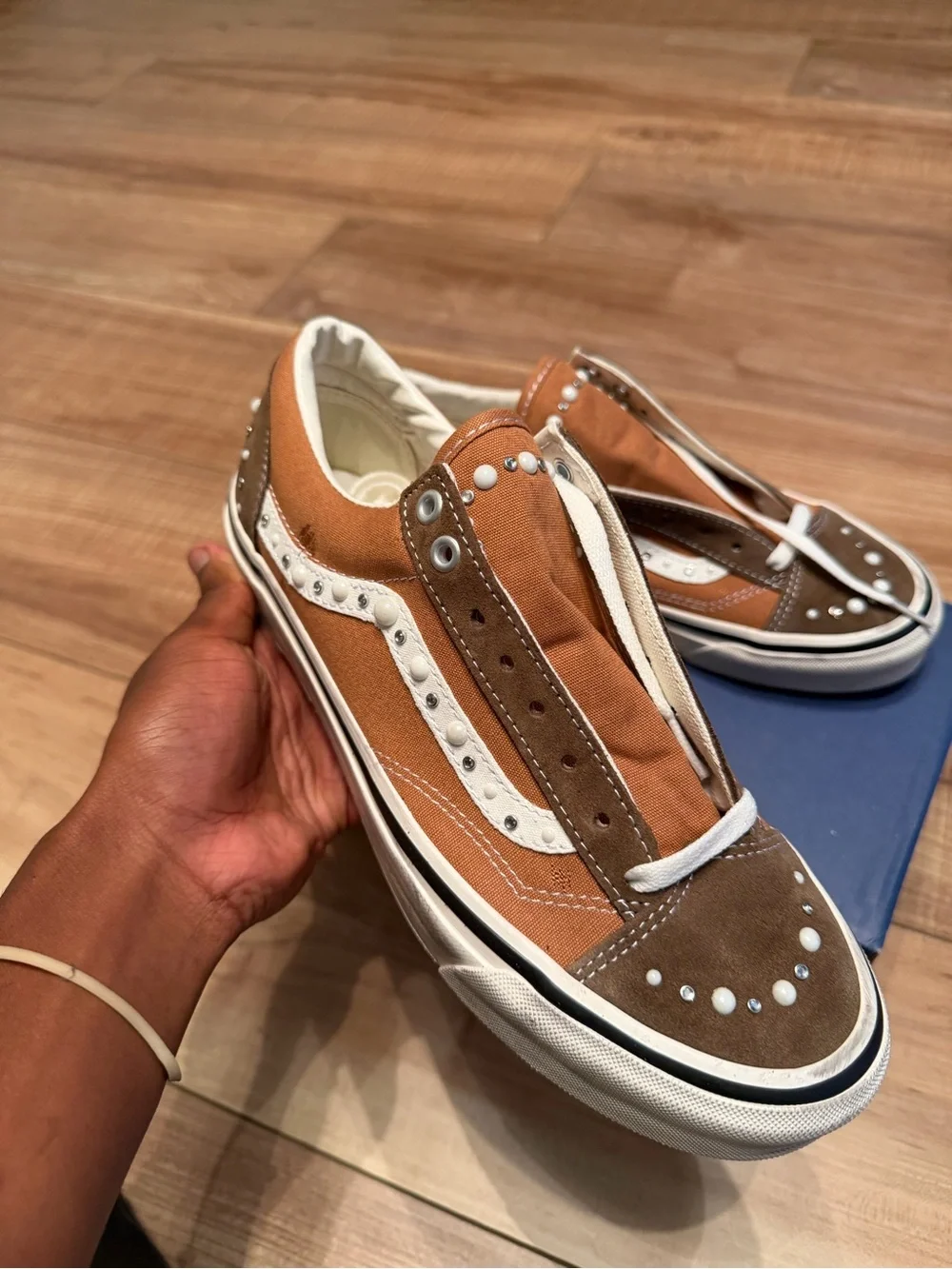 Vans Old Skool Low-Top Sneakers in Tan and Brown